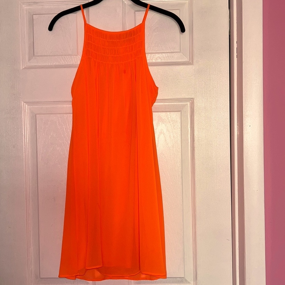 My Michelle Bright Orange Sleeveless Dress Size S